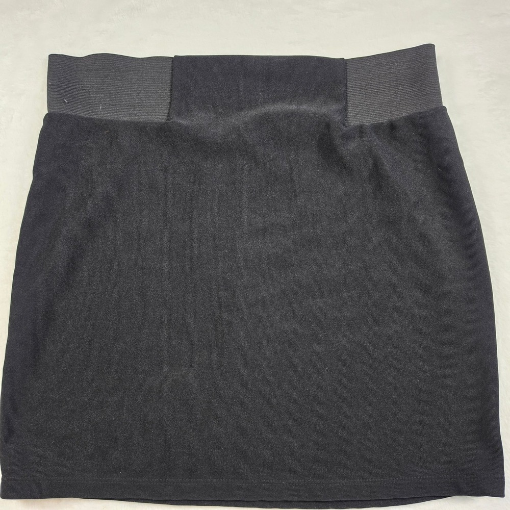 Twenty One Mini Skirt Womens L Black‎ Excellent Elastic Waist Bodycon Stretch